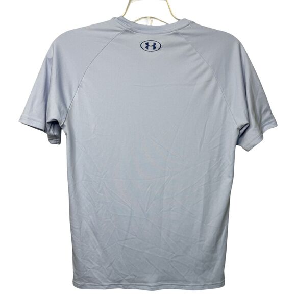 Under Armour Shirt Mens Small Blue‎ Loose Fit Neutral Gym Workout Athleisure - Picture 3 of 6
